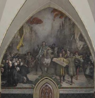 Wandbild: "Einzug in das besiegte Haarlem im Jahr 1492"