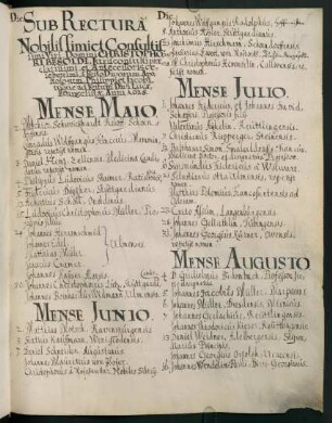 Sommerhalbjahr 1628. Rektorat Christoph Besold