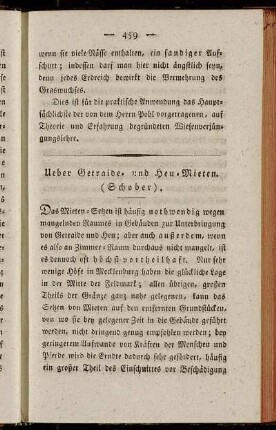 Ueber Getraide- und Heu-Mieten (Schober)
