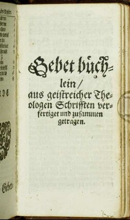 Gebetbüchlein.