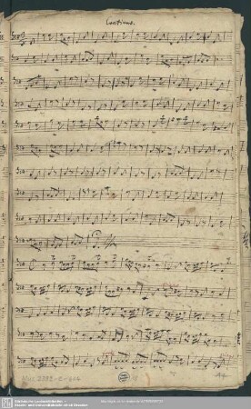 Stimmensatz Opitz: Continuo. [=Basso]