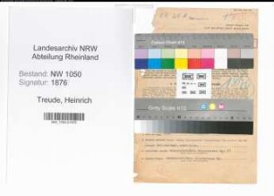 Entnazifizierung Heinrich Treude , geb. 28.11.1896 (Bankleiter)