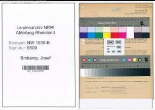 Entnazifizierung Josef Brokamp , geb. 30.01.1908 (Angestellter)