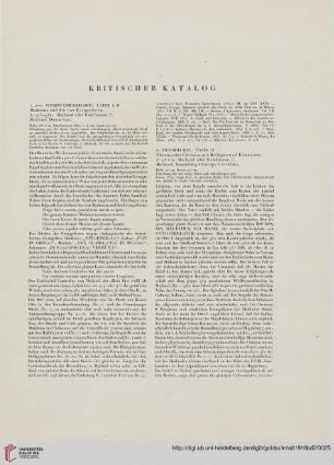Kritischer Katalog (Nr. 1-195)