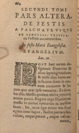 In Festo Marci Euangelistae. Evangelivm.