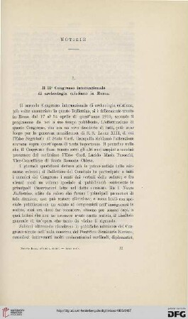 I. Il II° Congresso internazionale di archeologia cristiana in Roma