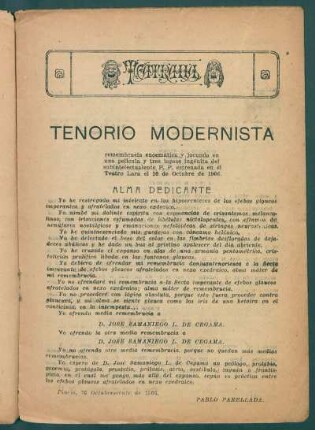 Tenorio modernista