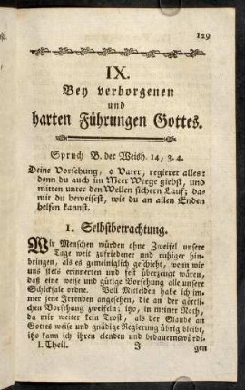 129-144, IX. Bey verborgenen und harten Führungen Gottes.