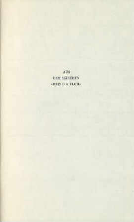 Aus dem Märchen "Meister Floh"