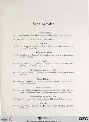 Ältere Gemälde (Nr. 138-179)