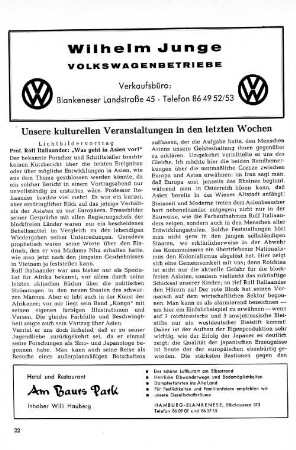 Unsere kulturellen Veranstaltungen in den letzten Wochen