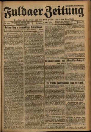 Ausgabe vom Samstag, den 08. Mai 1926.