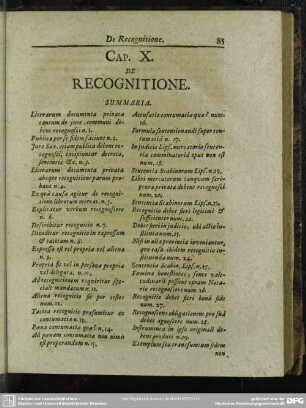 Cap. X. De Recognitione