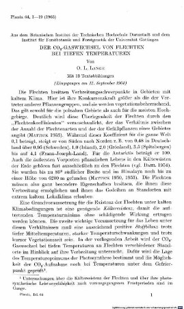 Der CO2-Gaswechsel von Flechten bei tiefen Temperaturen