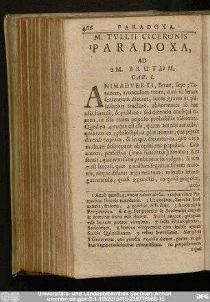 M. Tulli Ciceronis Paradoxa, Ad M. Brutum.