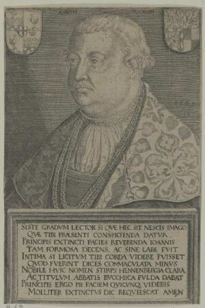 Bildnis des Johann von Henneberg, Fürstabt von Fulda