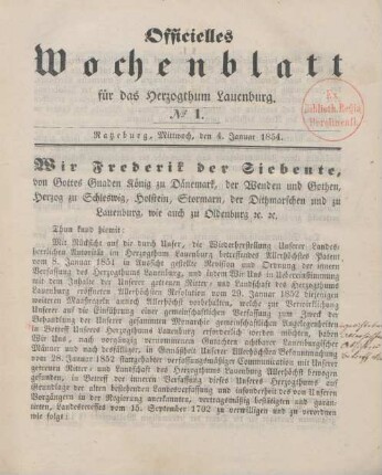 4. Januar-30. December 1854 = No. 1-32