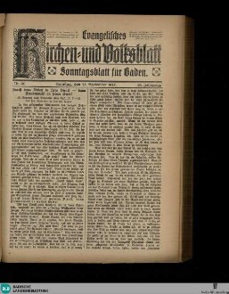 Evangelisches Kirchen- und Volksblatt : Sonntagsblatt für Baden