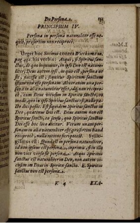 Principium IV. Persona in persona naturaliter esse nequit, praesertim non reciproce.