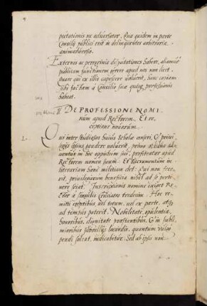 De Professione Nominum apud Rectorem. Et receptione novorum.