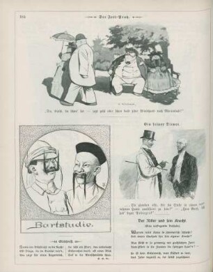 "Der Fett-Protz" "Bartstudie" "Ein feiner Diener"