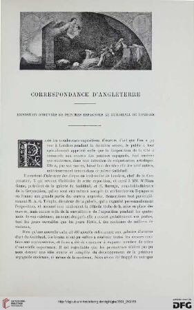 3. Pér. 26.1901: Exposition d'œuvres de peintres espagnols au Guildhall de Londres : correspondance d'Angleterre