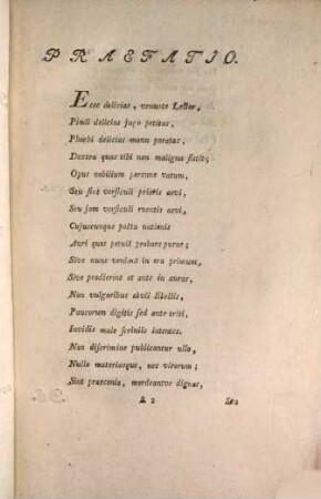 Deliciae poeticae, 1. (1783). - 16 S.