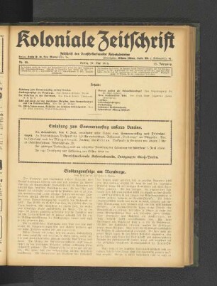 Nr. 22. Berlin, 29. Mai 1914. 15. Jahrgang.