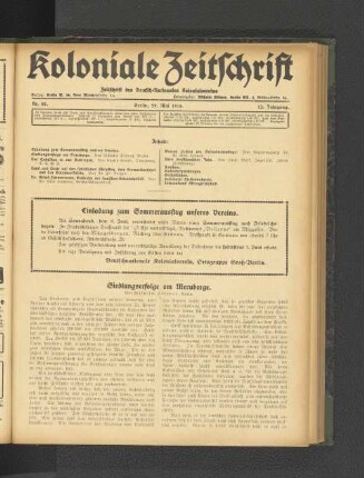 Nr. 22. Berlin, 29. Mai 1914. 15. Jahrgang.