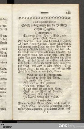 Nun folgen die nöthige Gebete und Seufzer für die christliche Schul-Jugend.