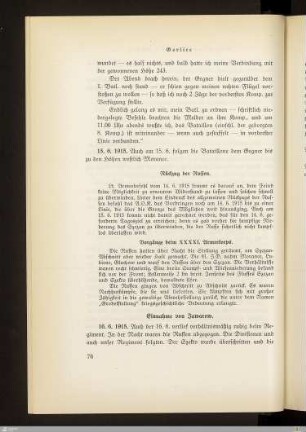 Rückzug der Russen. Vorgänge beim XXXXI. Armeekorps