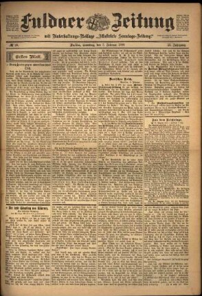 Erste Ausgabe vom Samstag, den 05. Februar 1898.