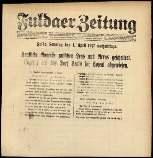 Ausgabe vom Sonntag, den 01. April 1917.