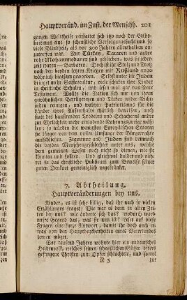 7. Abtheilung. Hauptveränderungen bey uns.