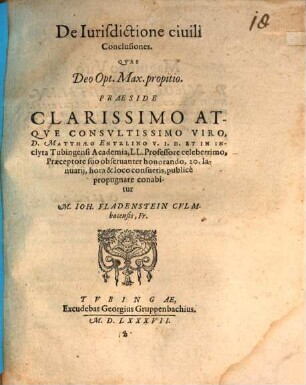 De iurisdictione civili conclusiones