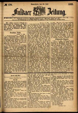 Ausgabe vom Samstag, den 28. Juli 1883.