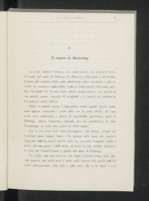 III. Il mare di Behring.