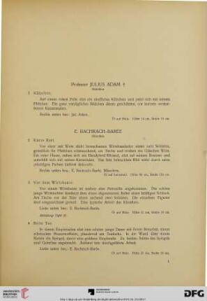 [Gemäldesammlung moderner Meister] (Nr. 1-257)