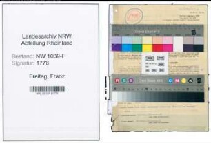 Entnazifizierung Franz Freitag , geb. 10.05.1898 (Polizeimeister)