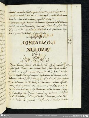 Constanzo. XLI.o Imp.e