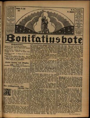 Erste Ausgabe vom Sonntag, den 23. Juni 1929.