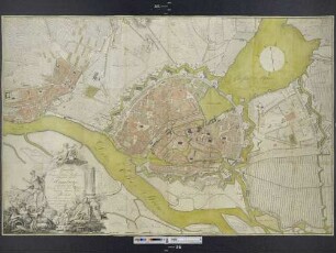 Grundriß der Kayserl. Freien Reichs- und Handels-Stadt Hamburg : nebst dem auf Königl. Dänischen Gebiet daran liegenden Altona