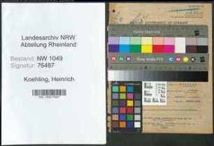 Entnazifizierung Heinrich Koehling , geb. 29.04.1894 (Buchhalter)