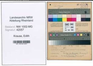 Entnazifizierung Edith Krause , geb. 15.01.1921 (Schneiderin)