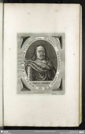 Albertus Sweighardus Cappaun L.B. De Swoycka, S.C.Rq[ue] M. Equitum Colonellus Ao. 1649