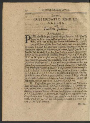 Dissertatio XXIX. Et Ultima De Publicis Iudiciis