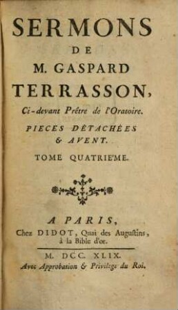 Sermons, 4. Pieces Détachées & Avent