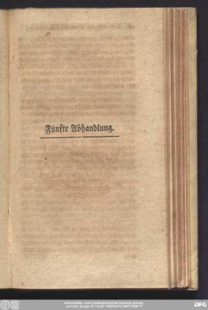 Fünfte Abhandlung.