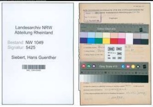 Entnazifizierung Hans Guenther Siebert , geb. 17.04.1916 (Assessor)