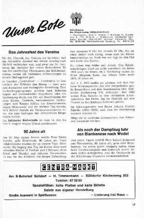 Als noch der Dampfzug fuhr von Blankenese nach Wedel